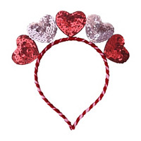 Valentine's Day Sequin Hearts Headband, Assorted Styles