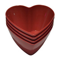 Plastic Red Heart Bowl, 4 ct