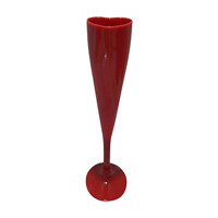 Valentine's Day Red Heart-Shaped Plastic Champagne Flute