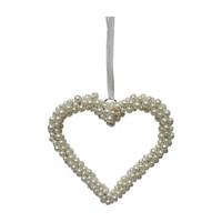 Happy Valentine's Day Pearl Heart Ornament, 5 in