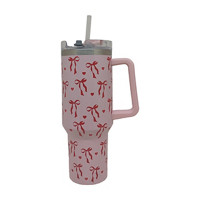 Happy Valentine's Day Insulated Travel Mug, Pink or Red Patterns