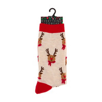 Christmas Red-Nosed Reindeer Crew Socks