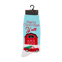 Christmas 'Merry Christmas Y'all' Red Truck Crew Socks