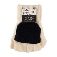 Market & Layne Flip-Top Gloves, Black