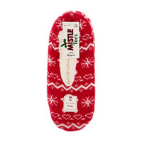 Mistletoes Gingerbread Themed Sherpa Gripper Slippers, 1 pair