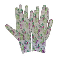 Floral Patterned Rubber Coated Gardening Gloves