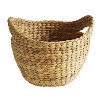 Oval Water Hyacinth Basket, 11.8 in