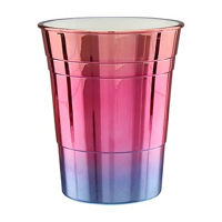 Periwinkle & Peony Ombre Chrome-Finish Reusable Plastic Cup, 18 oz 