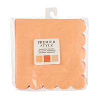 Boho Peach, Coral, and Brown Assorted Scalloped Beverage