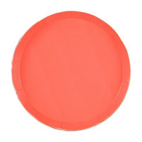 Boho Coral Round Shallow Dessert Plates, 8.25 in,