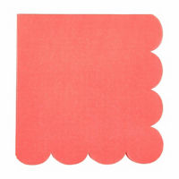 Boho Coral Scalloped Luncheon Napkins, 16 ct