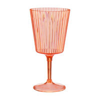 Coral Translucent Ribbed Reusable Plastic Wine Glass, 13oz, 1 ct