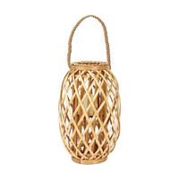 Natural Willow Lantern with LED Candle, Small