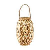 Natural Willow Lantern with LED Candle, Medium