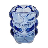 Bubble-shaped Candle Holder, Blue, 4 in