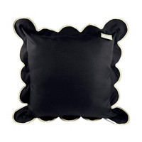 Scallop Pillow, Black/Tan