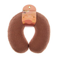 Luxe + Willow Sherpa Travel Neck Pillow, Brown 