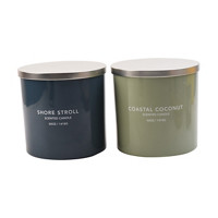 Scented glass candle with Metal Lid, 50 oz, Assorted 