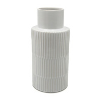 Ceramic Ribbed Vase, Large