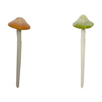 Ceramic Mushroom Stake, Assorted