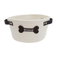 Woven Rope Pet Toy Basket with Handle