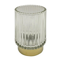 Ribbed Glass Candle Holder