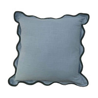 Scalloped Edge Pillow, Blue