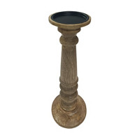 Wood Pillar Candle Holder, Large