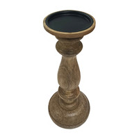 Wood Pillar Candle Holder, Medium