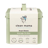 Clean Mama Laundry Dryer Sheet Sage Green Tin Storage Box