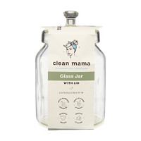 Clean Mama Clear Glass Storage Jar with Lid