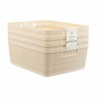 Clean Mama 4-piece Wheat Straw Storage Basket Set, 13.58 in