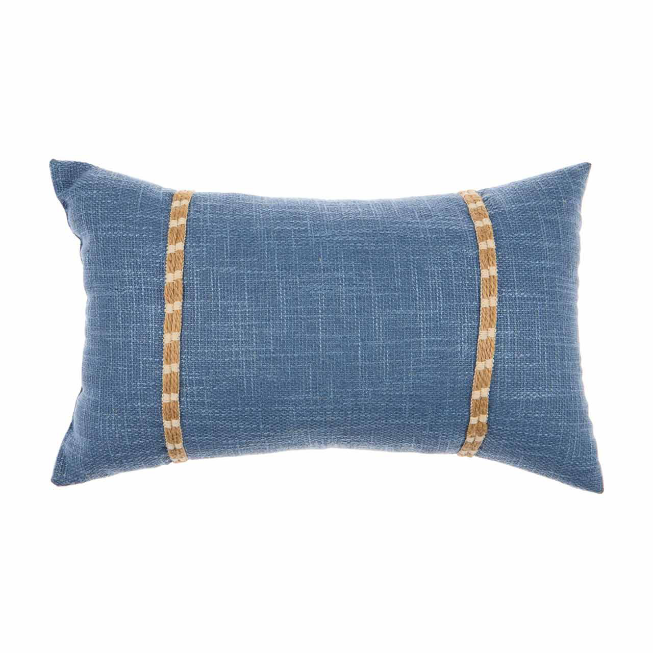 Jute Striped Pillow, Blue