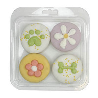 Wufers Flower Cookies, 4 pack