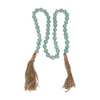 Beach Dream Beaded Aqua-Color Garland with Tassels, 46 in 