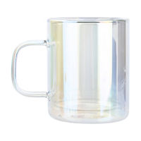 Double Wall Glass Mug, 12 oz