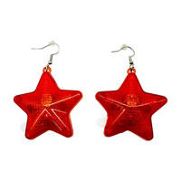 Light Up Red Star Earrings