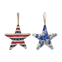 Patriotic Fabric Star Ornament, Assorted