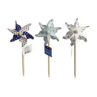 Galvanized Metal Pinwheel Garden Stake, Assorted