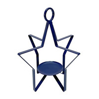 Navy Blue Metal Star Lantern, 10 in