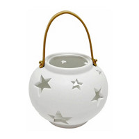 White Ceramic Lantern, 6 in