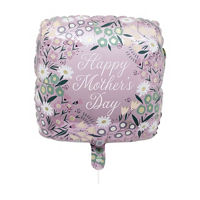 Floral Happy Mother's Day Square Foil Balloon, Purple, 18 in
