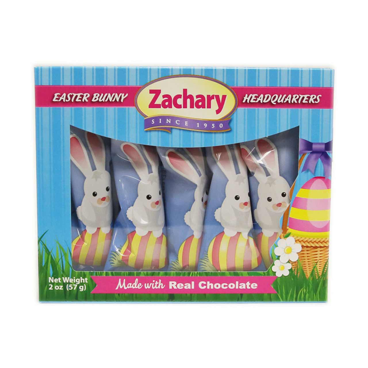 Zachary Easter Bunny Marshmallow Rabbit with Milk Chocolate, 5 pk