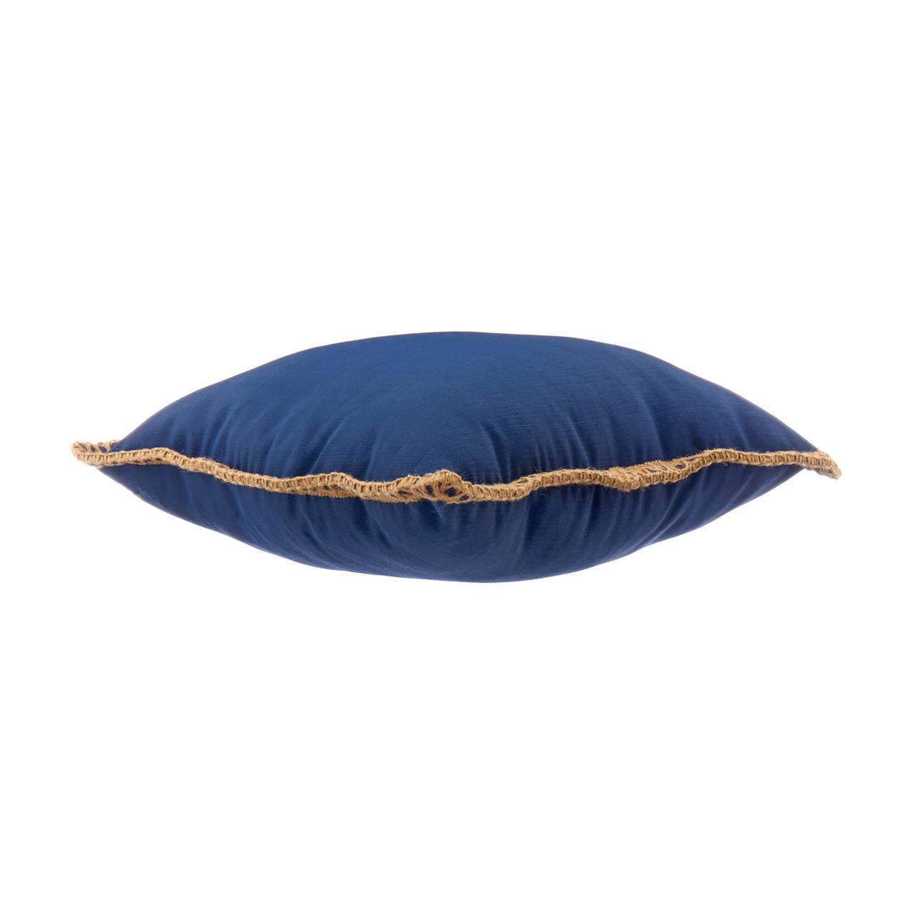 Texture Pillow With Jute Trim, Blue