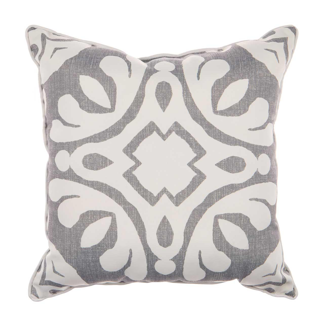 Printed Medallion Pillow, Gray