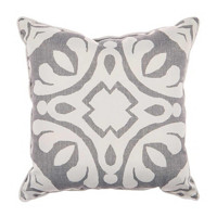 Printed Medallion Pillow, Gray 