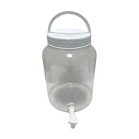 Plastic Drink Dispenser, Clear/White, 5.3 liter