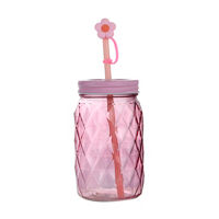 Glass Tumbler, 16 oz, Pink