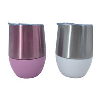 Double Wall Stainless Steel Stemless Wine Tumbler, 12