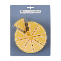 Lemon Bag Clips Set with Magnetic Holder, 9